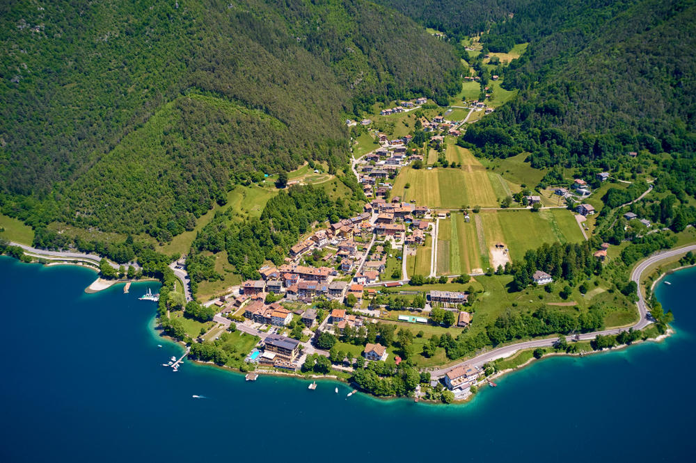 Italy - Lake Ledro Drone Panoramic View