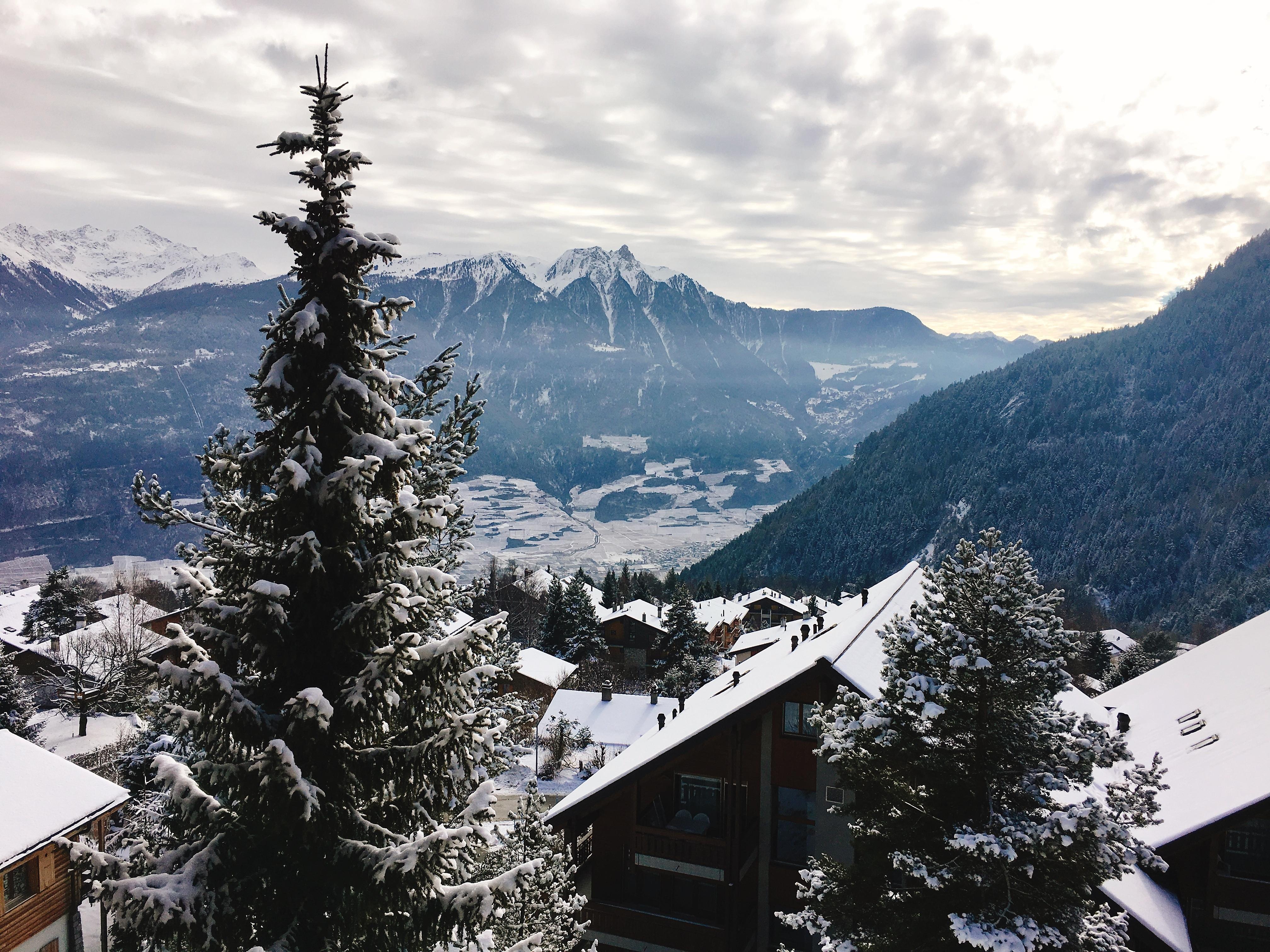 Switzerland Ovronnaz in winter